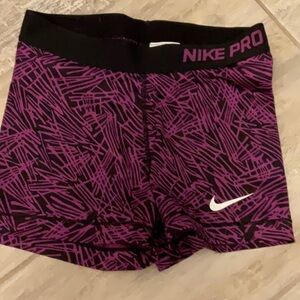 Nike Pro Purple and Black Shorts